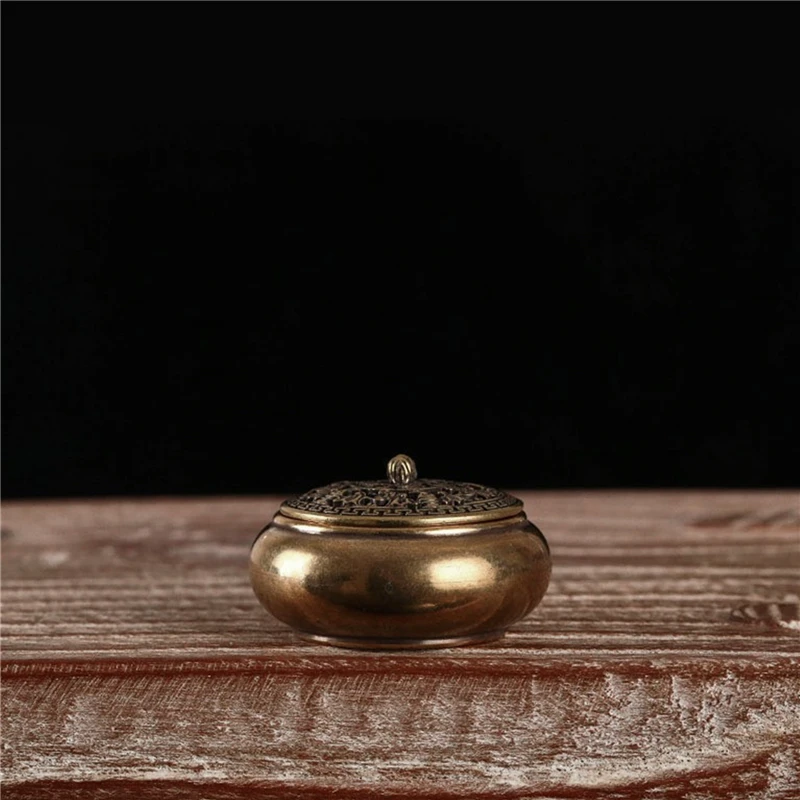 Brûleur d'encens lotus bouddhiste en alliage de cuivre, décoration pour maison et bureau