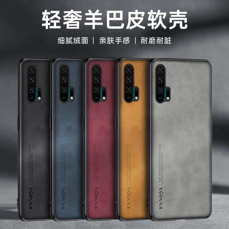 Shockproof PU Leather Skin Hard Back Cover with Silicone Bumper - Matte Finish