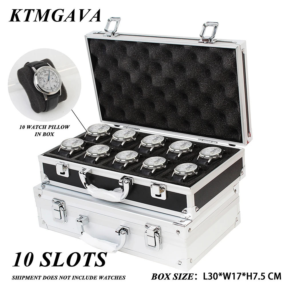 

10 Slots Aluminum Alloy Watch Storage Box Useful Jewelry Wrist Watches Holder Display Box Watch Holder Box Organizer Toolbox