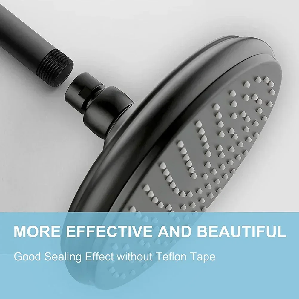 10-30cm Black Shower Bracket Flange Straight Ceiling-mounted Shower Head Extension Bathroom Accessories