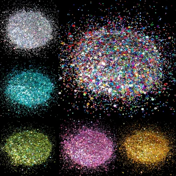 Holographic Hexagon Glitter Flakes 1