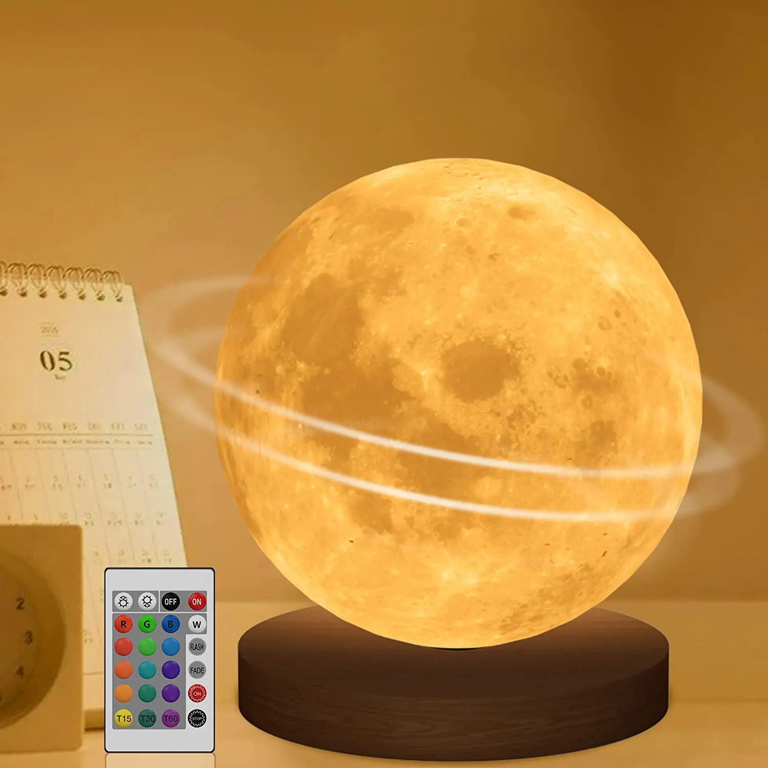 16 Colors Creative 3D Led Moon Night Lamp 360° Rotating Lunar Night