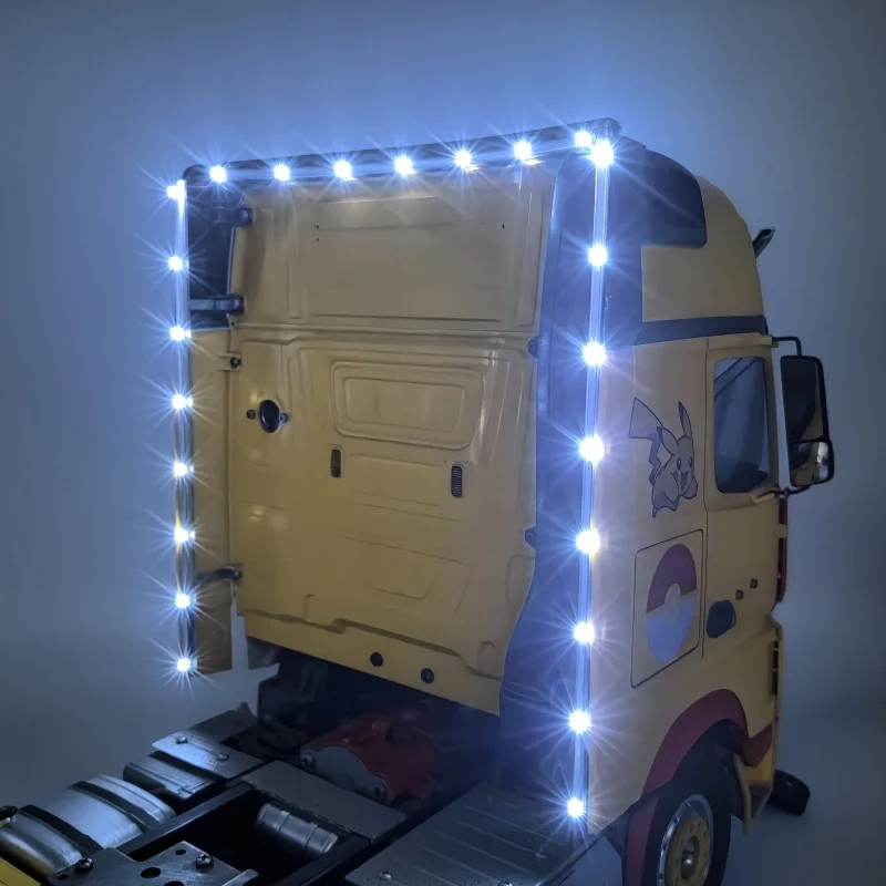 Decoration Back Lamp Bar LED Side Lights for Tamiya 1/14 RC Truck Benz Actros 56335 56348 Tractor Trailer Degree DIY Parts 3