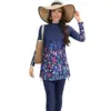 3PCS/Set Muslim Swimwear Burkini Women Modest Swimsuit Bathing Suit Leaf Print Full Cover