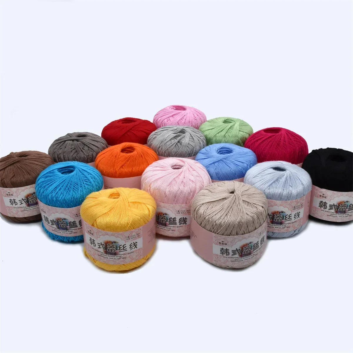 50g/ball Worsted 2 ply Middle Thin 0.8mm 8# Lace Cotton Yarn 100% Cotton Crochet Thread for Hand Knitting Sewing 400m/437yd 2