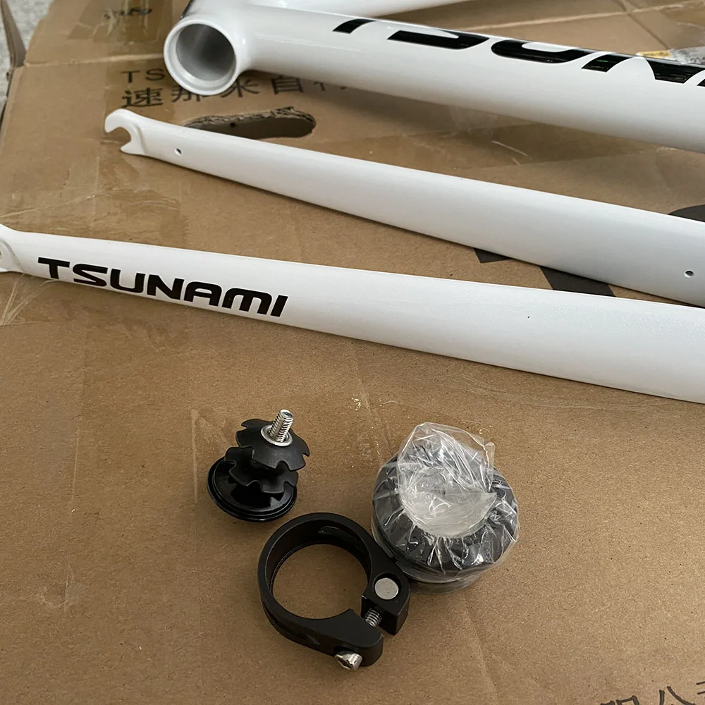 49/52/55/58CM TSUNAMI SNM100 White Aluminum Alloy Fixie Frame 700C