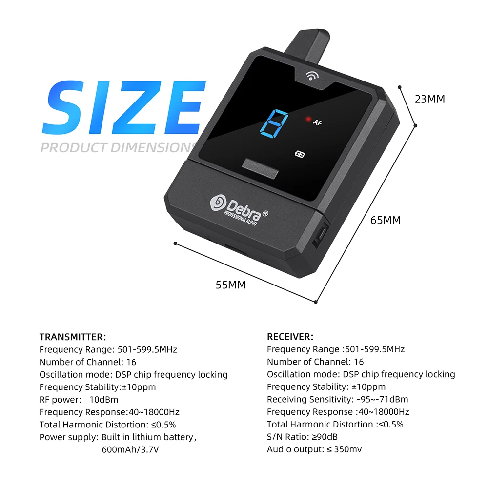 105225-Cdba5F.jpg Wireless In-Ear Monitor System UHF IEM Audio-Mini UHF Rechargeable for Music Audio Monitoring Live Broadcast