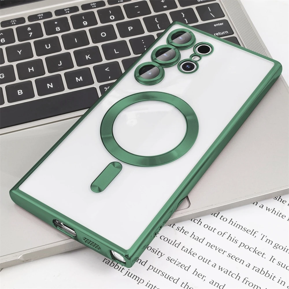 Luxury Transparent Plating Phone Case with MagSafe Magnetic Protection