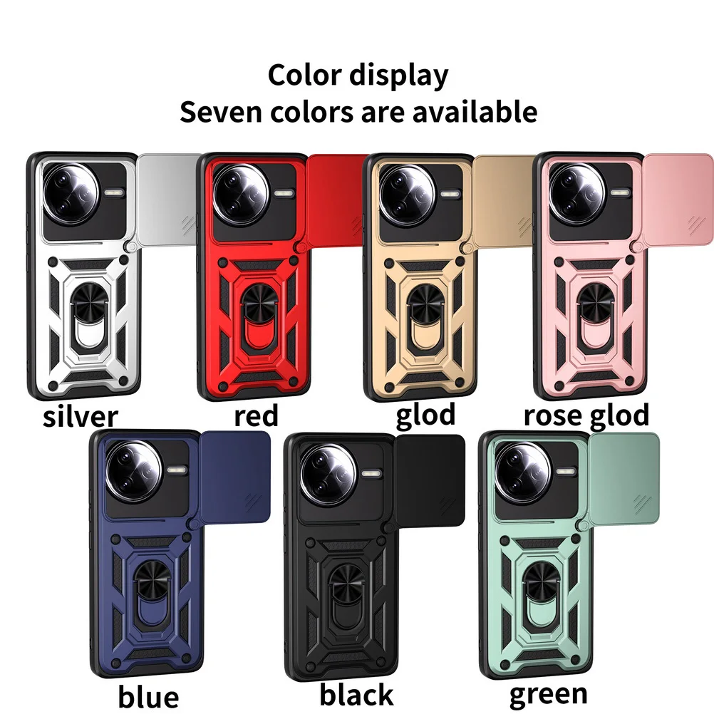 Armor Hybrid Metal Ring Holder Camera Protective Case Cover