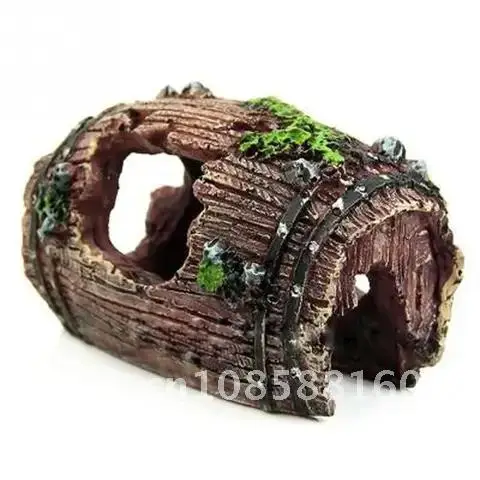 

Aquarium Fish Tank Decoration Accessories Resin Ornament Cave Artificial Barrel Pet Accessories 1pc Aquarium Fish Tank