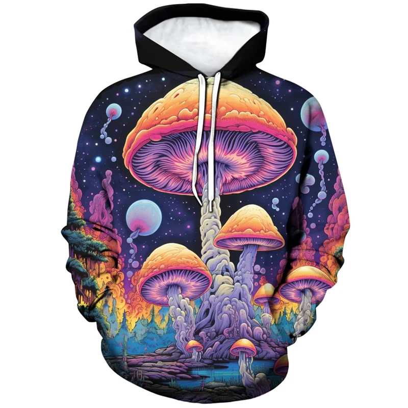 thumbnail image 1 of Sudadera con capucha con estampado 3D de plantas y hongos para hombre, jerseys casuales de manga larga, sudadera superior de primavera y otoño, sudaderas con capucha de moda, ropa, 1 of 4