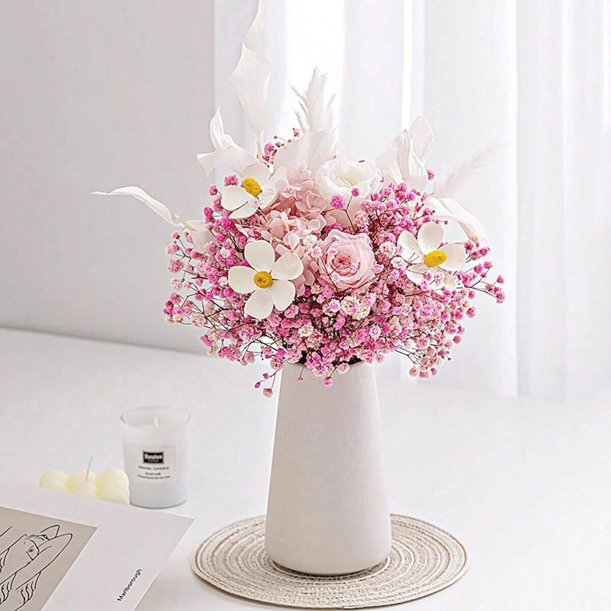1pc Minimalist Retro Frosted Ceramic Vase, Rough Ceramic Round Vase, Creative Home Decoration,