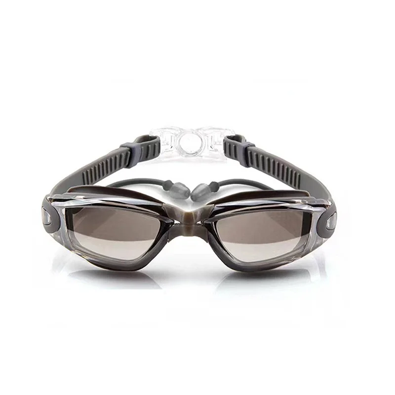 Premium Waterproof Fog-Proof Swim Goggles - Cool Silver Plated Racing Design