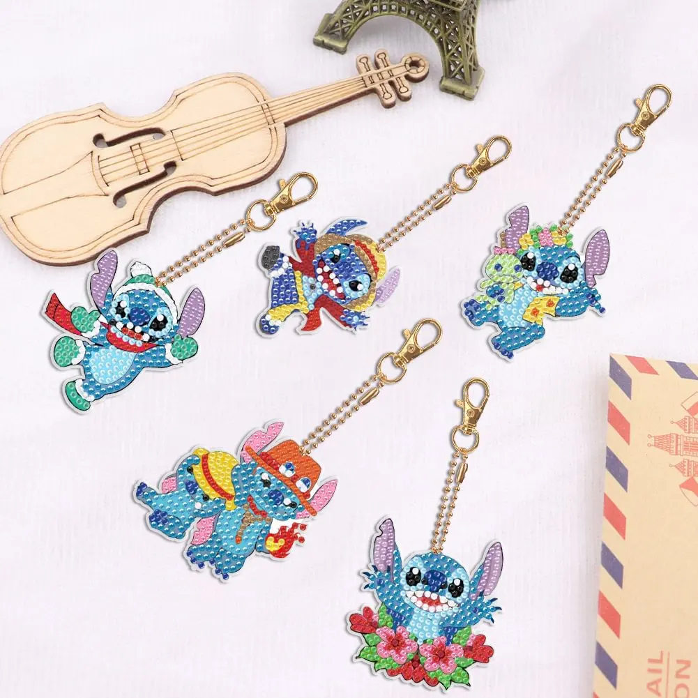 Diamond Painting DIY Creative Cartoon Keychain Double-sided Point Diamond Bag Pendant Acrylic Key Chain diamond keychains diamond painting diamond painting accessories