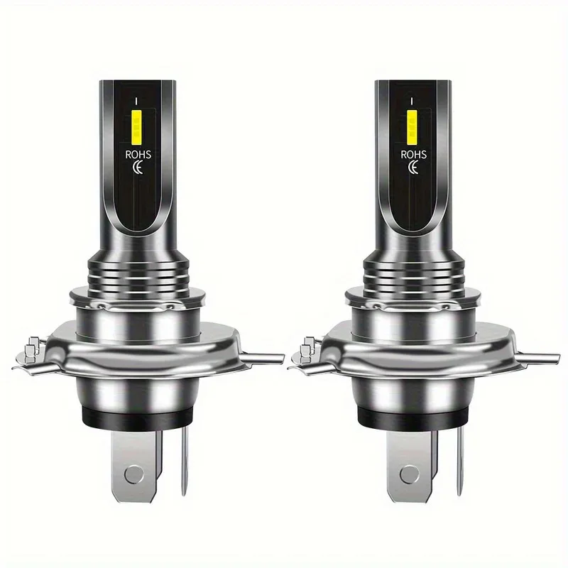 قطعتان من مصابيح الضباب LED المدمجة H4/9003/HB2 بقوة 4800 لومن، إضاءة فائقة السطوع 6000K بيضاء، شريحة 1860، سهلة التركيب كمصباح أمامي للسيارة