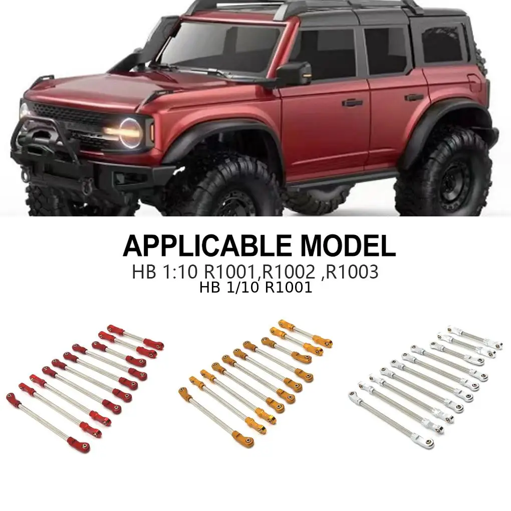 

Комплект стержней рулевого управления из алюминиевого сплава 1/10, 10 шт., комплект стержней рулевого управления для R1001, R1002, R1003, черный