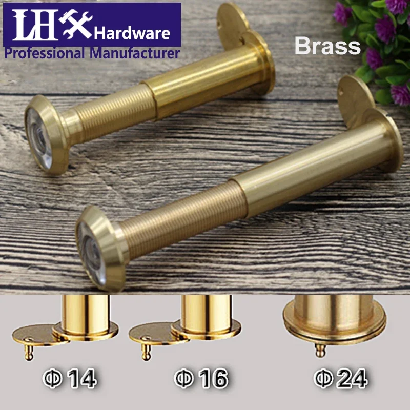 BrassDoorPeepholeViewersforHomeSecurity1424mmDiameter35110mm