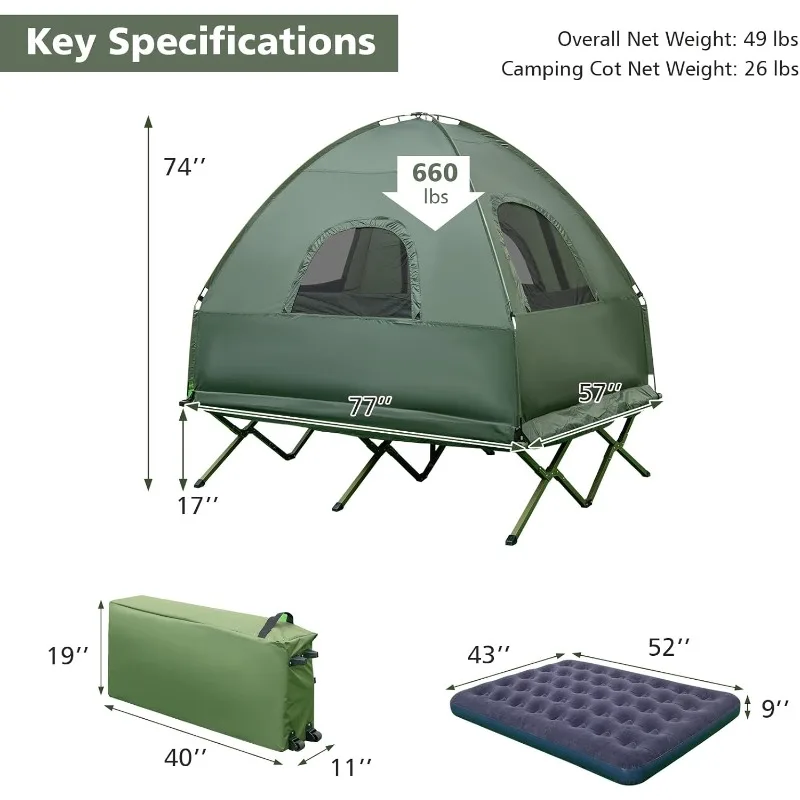 GYMAX Tent Cot 6