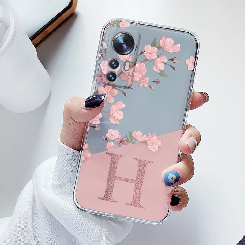 Luxury Transparent Shockproof Slim Soft Phone Case with A-Z Letters Cover