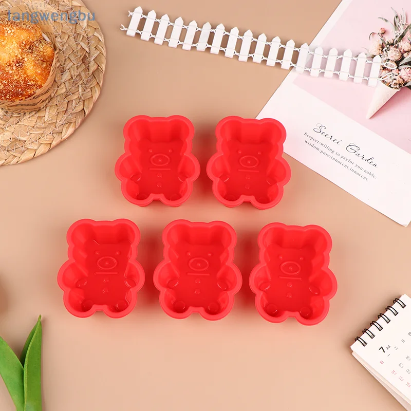 5PCS 7cm creative silicone bear muffin cup cake cup DIY baking mold color random
