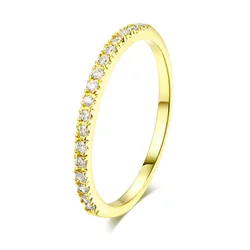 ZHOUYANG Sliver Color Dainty Love Ring with Micro Pave CZ Crystals - 8 (Gold-color 838)