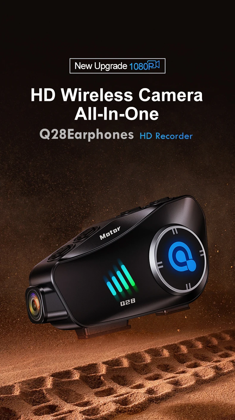 Kebedumei Motorcycle Helmet Headset 1080P Video Dashcam Wifi Camera Recorder DVR