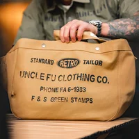 Maden Vintage Large-capacity Magnetic Buckle Crossbody Newsboy Bag Letter Design Canvas Motorcycle Computer Tote Messenger Bags