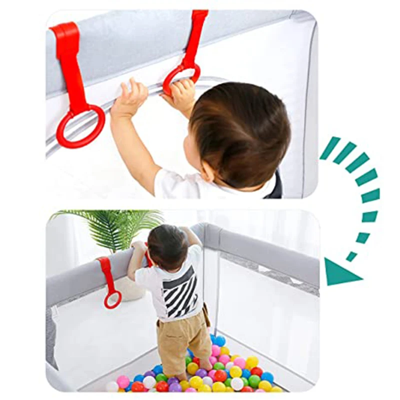 

Baby Walking Assistant Pull Up Ring Safety Learning Stand Up Rings For Playpen Crib Hooks Bed Arm Exercise Gym For Toddler