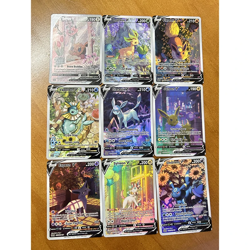 

9 шт. семейная серия Ptcg Pokemon Eevee, японская версия «сделай сам», самозаполняющаяся карта для коллекции игр, карточка для Ptcg, детская игрушка в подарок