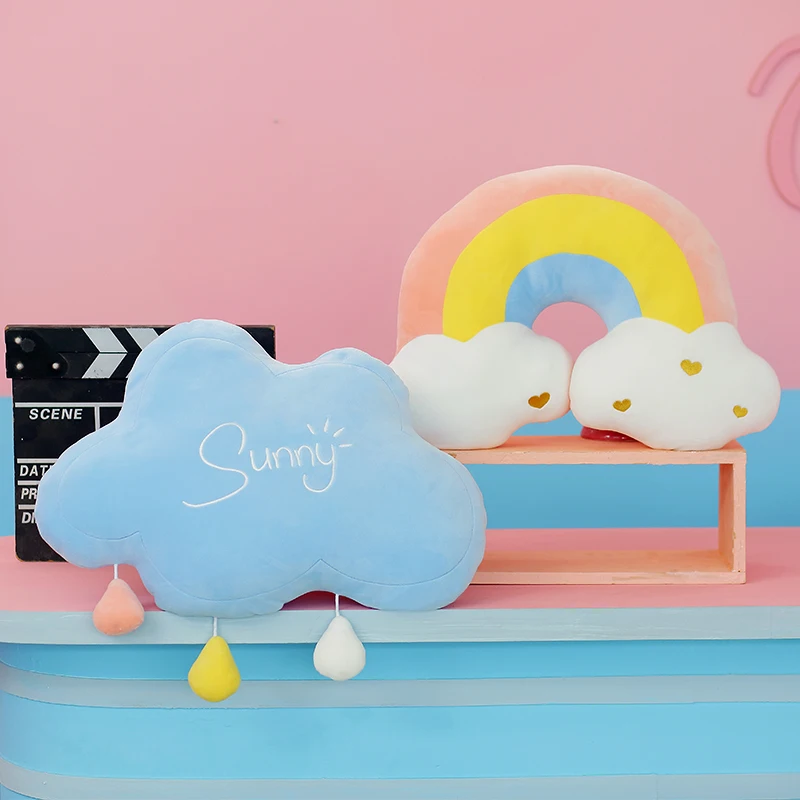 Rainbow Wish Star Moon Plush Pillow Colorful Crown Cloud Soft Toy Pillow Cushion Sofa Home Decoration Throw Pillows 6