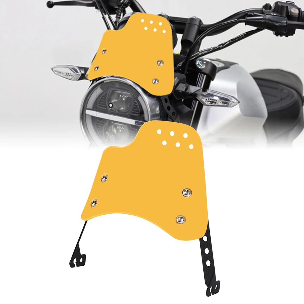 Universal Motorcycle Windshield Windscreen Wind Deflector Round Headlight For Husqvarna For Yamaha XSR Royal Enfield Triumph