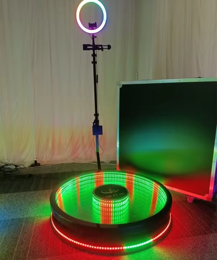 360 Photobooth Machine Led Mirror Glass Video Booth Rotary 360 115