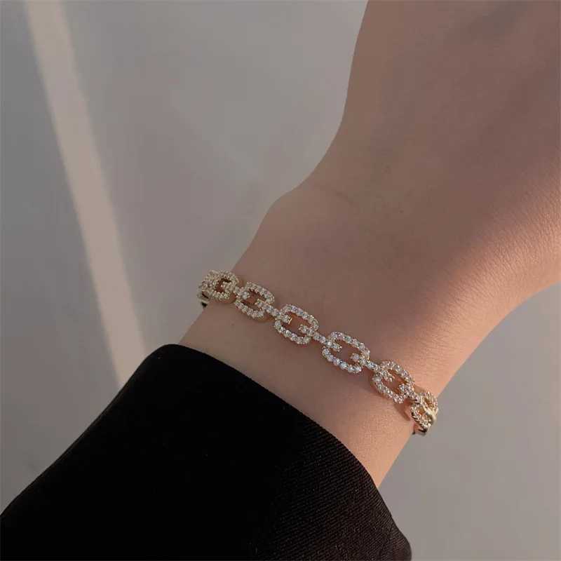 ZAKOL New Geometric Buling AAA Zirconia Ring Bangle Set for Women Shiny Crystal Luxury Charms Silver Color Wedding Jewelry Set 5