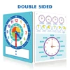 Montessori Writable Dry Erase Teaching Clock Telling Time Maths Teaching Aids Demonstration Clock for Primary School 10.9"x13.5" 2