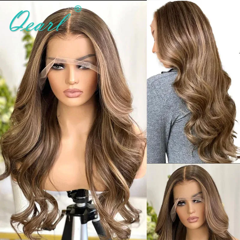 

Human Hair Full Lace Wig New in Light Ash Brown Honey Blonde Highlights 360 Lace Frontal Wigs Sale for Women Glueless 180% Qearl