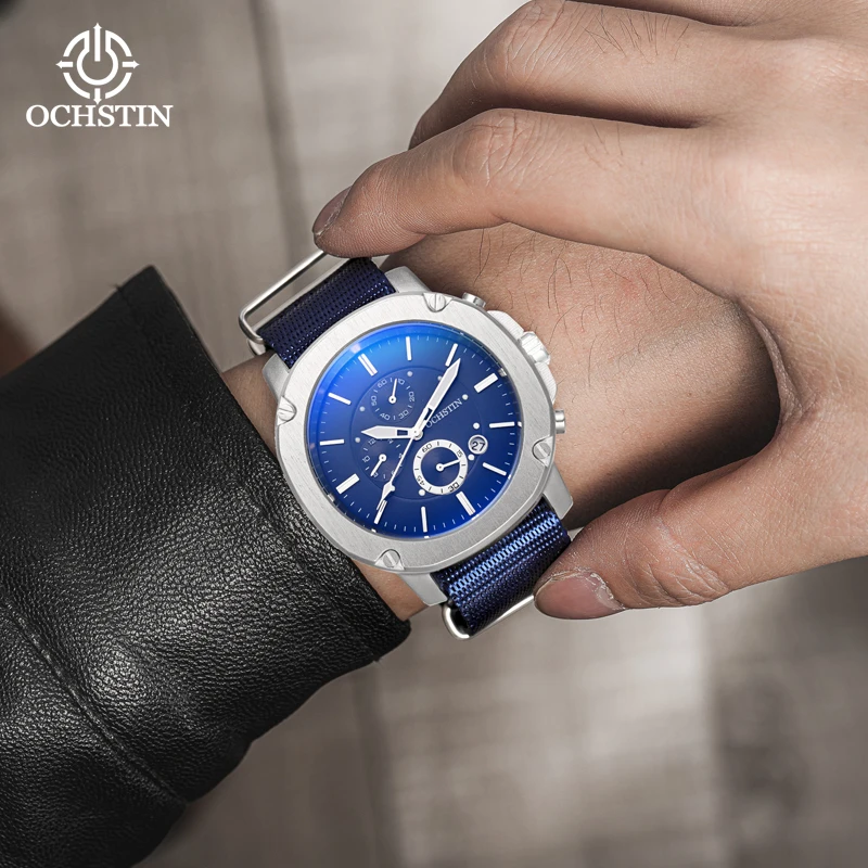 ochstin hot model 2024 personalized versatile creative nylon series multi-function quartz movement watch men's quartz watches