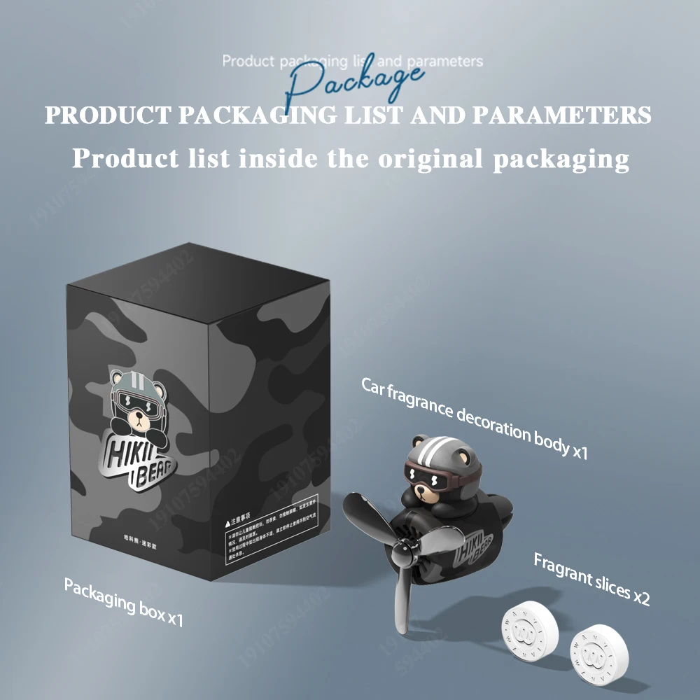 Pilot Bear Air Freshener Perfume Diffuser Interior Decoration Propeller