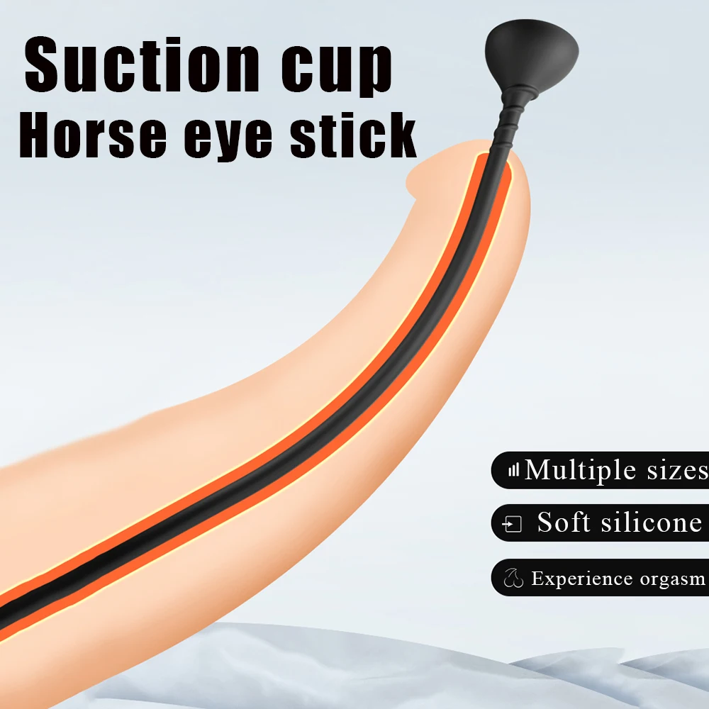 Soft Silicone Horse Eye Stick with Strong Suction Cup Urethral Dilation Stimulator Prostate Massage Men Masturbation Sex Toy penis sex toys