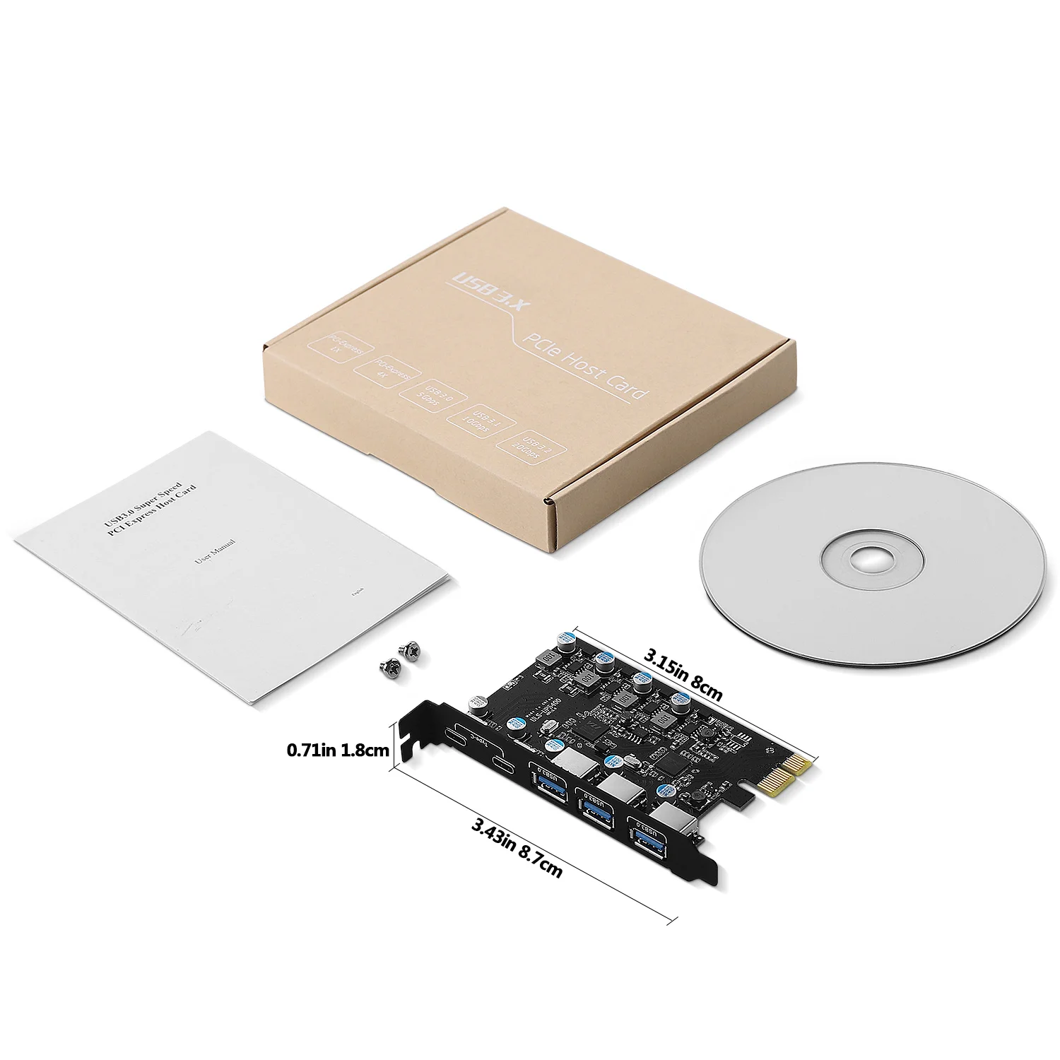 S72ae729edb224468af5e1ec996690ed8t 5Gbps USB 3.2 Gen1 USBC PCIE Card Hub USB 3.0 PCI Express Board PCI-E USB3.0 Adapter Multiplier USB3 3.1 Controller Add on Card Mallzona