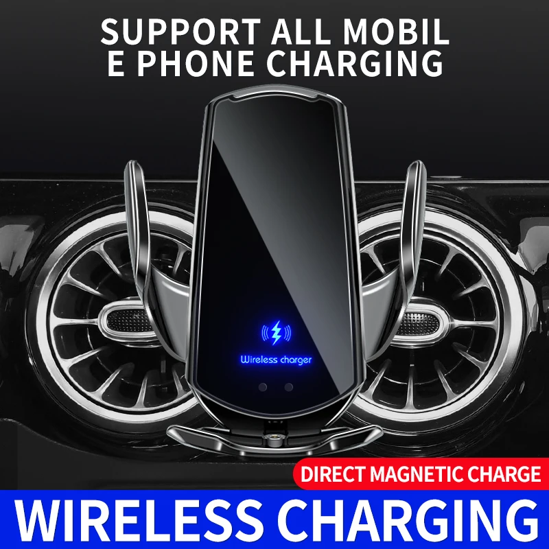Automatic 15W Qi Car Wireless Charger for iPhone & Samsung cb5feb1b7314637725a2e7: Black|Blue|Gold|Red|silver