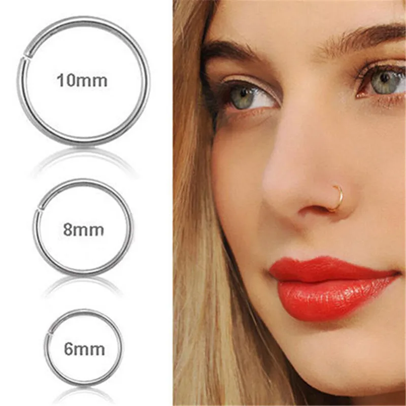 Piercing Jewelry 3pcs Stainless Steel Rings Nose Hoop Ear Piercing Tragus Minimalist Nose Rings Ear Cartiliage Tragus Sexy
