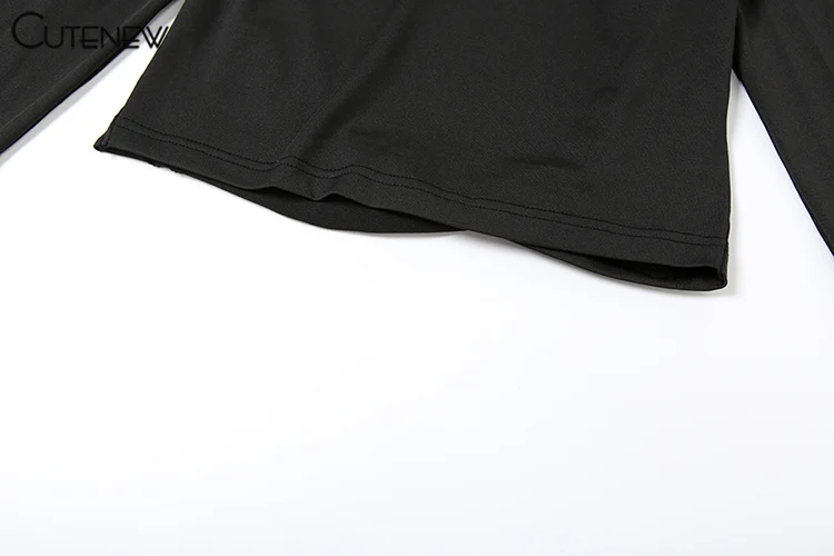 Fashion Wild Women T-shirts Classic Concise Back Cut Out Full Sleeve Skinny Crop Tees Female Trend Matched Streetwear