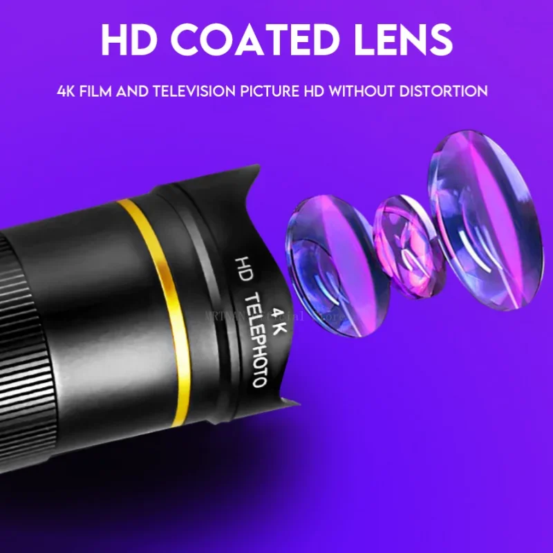 32x 22x 4K Professional Telescope Monocular HD Zoom Phone Lens Camera Telephoto With Tripod Metal Telescope For Tourism Camping 3