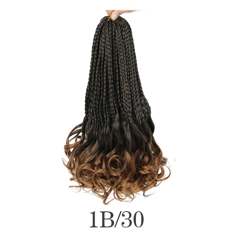 Boho French Curl Crochet Hair Extensions - Three Strand Goddess Braids with Curly Ends
