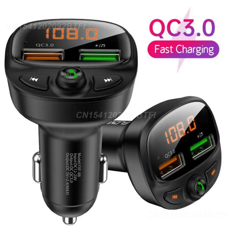

Car Charger Wireless 2 Usb Car Accessories Music Mp3 Player Hands-free Calls Fm Transmitter Voltage Detection