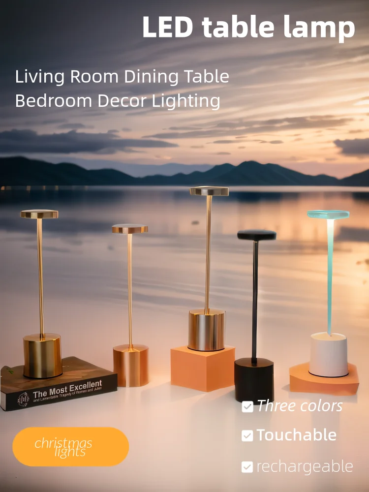 USB Design Akumulatorowa lampka nocna LED do sypialni na stolik nocny do domu Dekoracja stołu w restauracji Bezprzewodowa 2