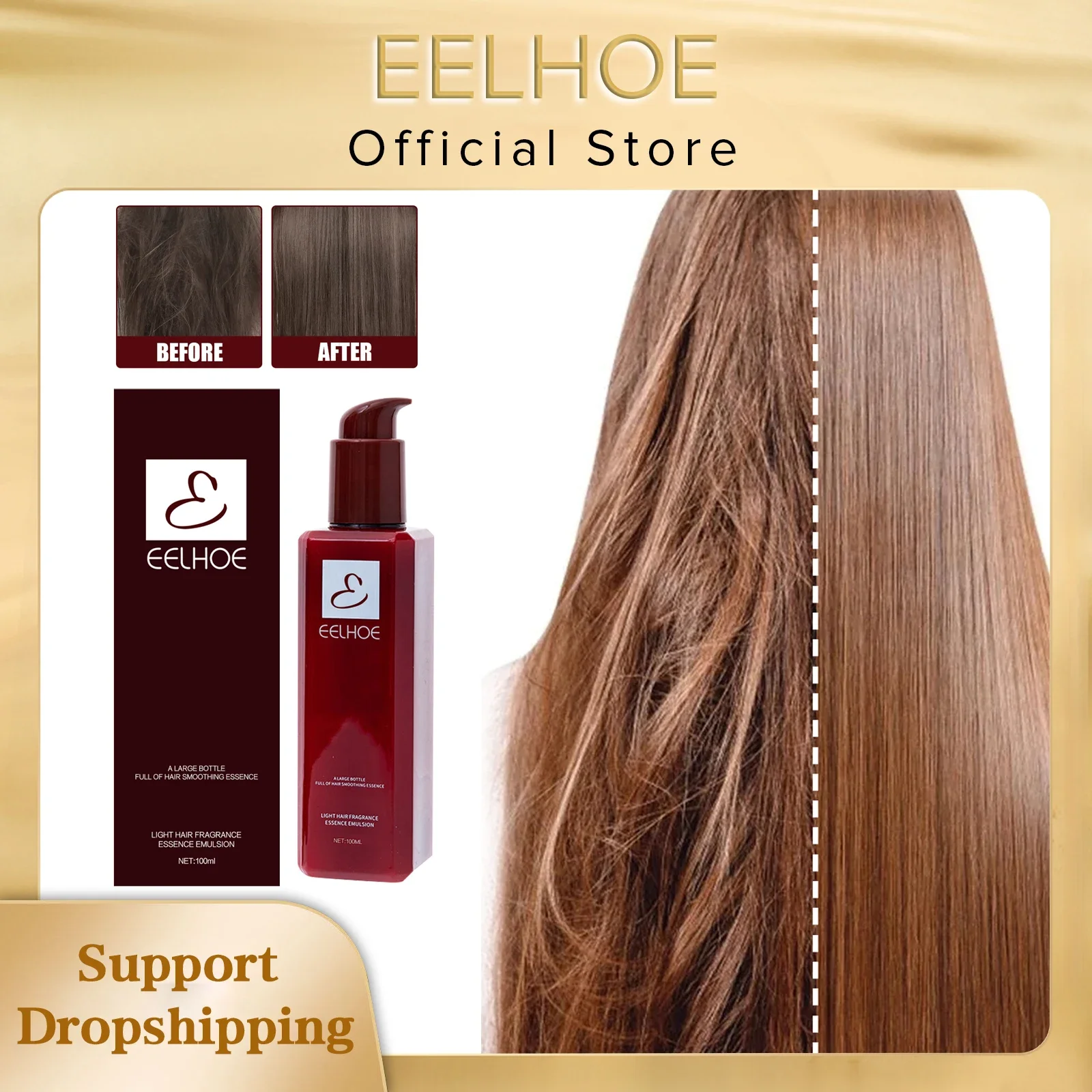 EELHOE Smooth Hair Conditioner Keratin Treatment Professional Straightening Curly Leave-in Repair Damaged Hair Nourishing Serum