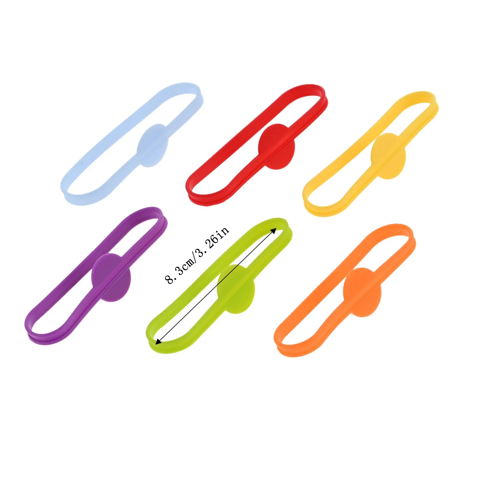 6pcs Colorful Silicone Wine Glass Markers Elastic Tag Ring 3.26" Drinking Cups Distinguishing Signs Wedding Party Home/Hotel/Bar