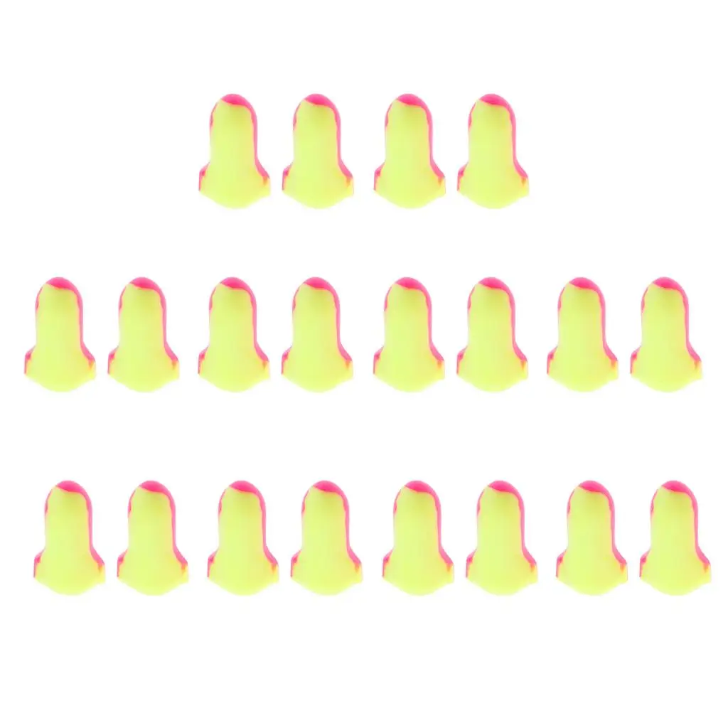 10 Pairs of Soft Foam Earplugs Conical Tapering Sleep Noise Yellow 3