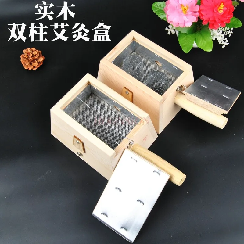 Wood Moxa Box Portable Moxibustion Box Moxa Stick Holder One Hole Healing Moxibustion Tool for Health Care Body